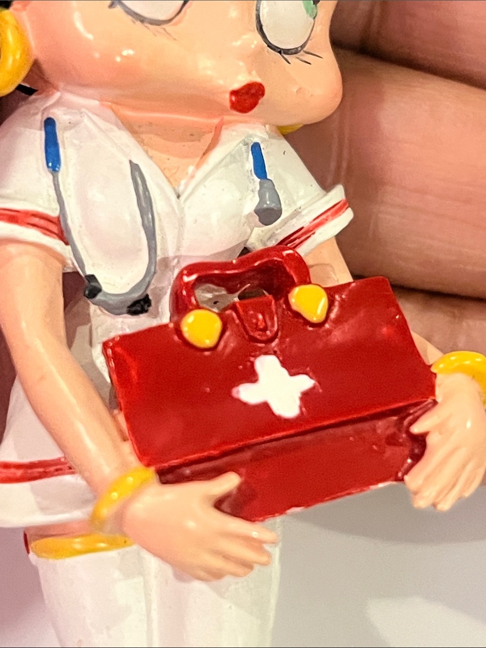 Hand Crafted Betty Boop Sailor Keychain / Bag Charm with Red Purse - Picture 6 of 8